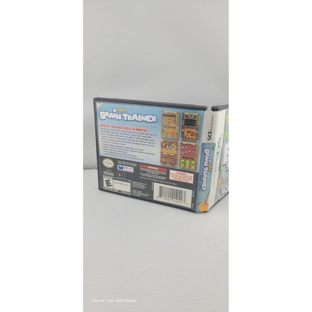 Junior Brain Trainer Math Edition (Nintendo DS, 2011) Game & Case Tested Working